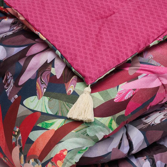 Cxl By Christian Lacroix Édredon Avec Glands Fleurs Psychédéliques Fuchsia - 140 X 200 Cm