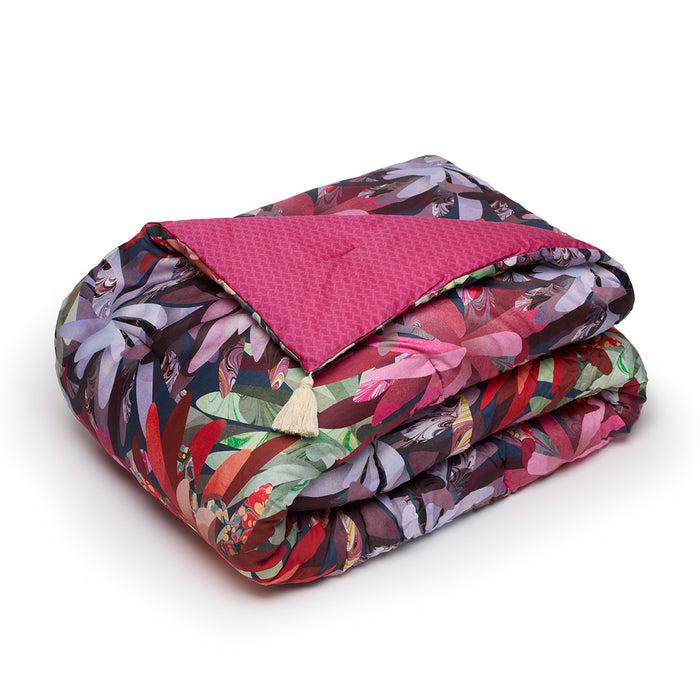 cxl by christian lacroix Édredon avec glands Fleurs psychédéliques Fuchsia - 140 x 200 cm