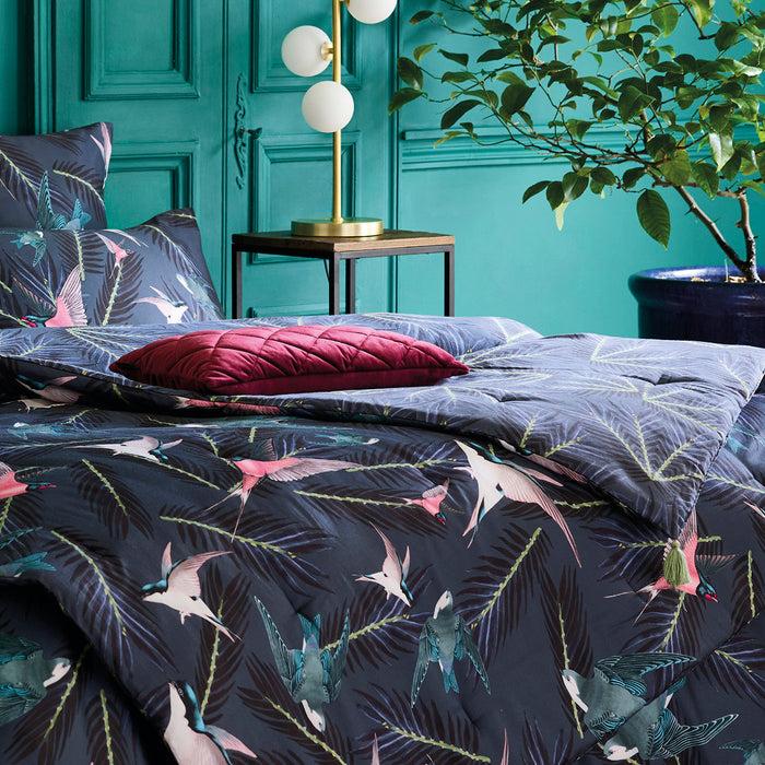 Cxl By Christian Lacroix Édredon Avec Glands Hirondelles Bleu - 140 X 200 Cm