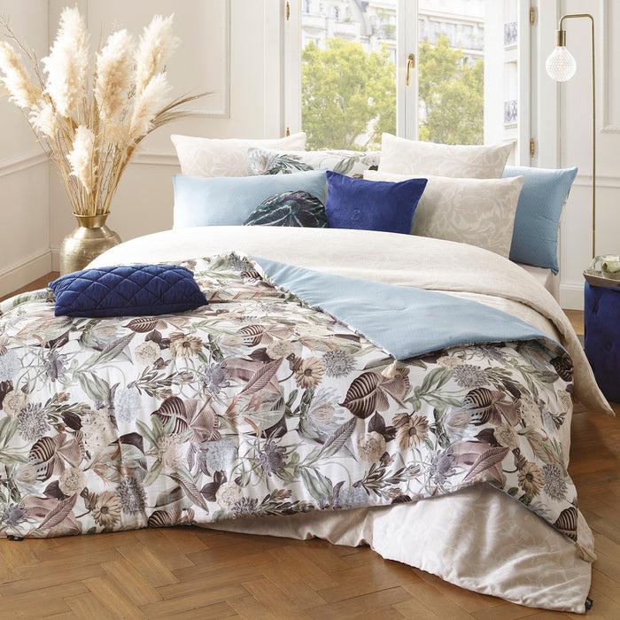 Cxl By Christian Lacroix Édredon Avec Glands Satin De Coton - Garden Bleu Clair