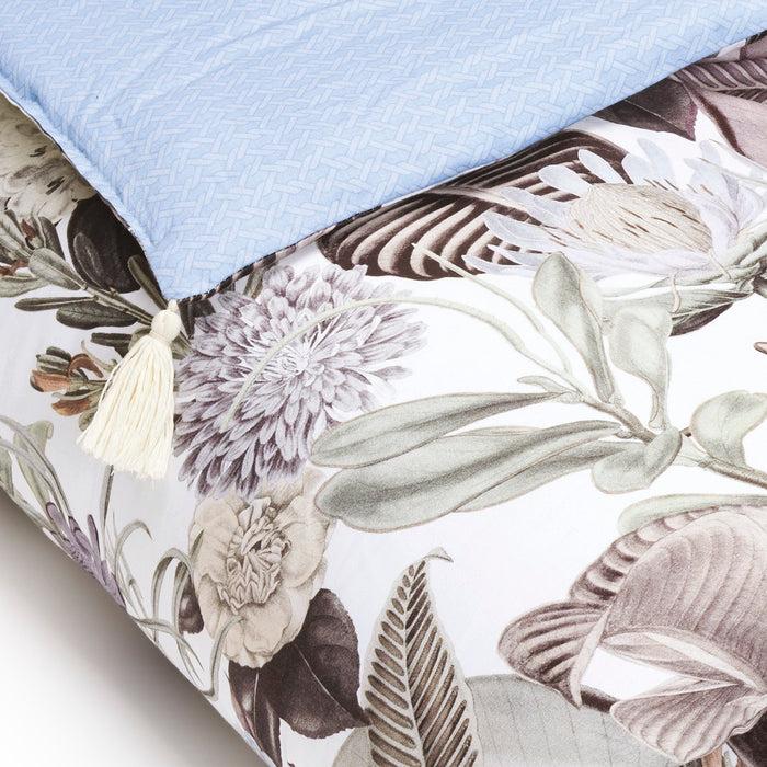 Cxl By Christian Lacroix Édredon Avec Glands Satin De Coton - Garden Bleu Clair