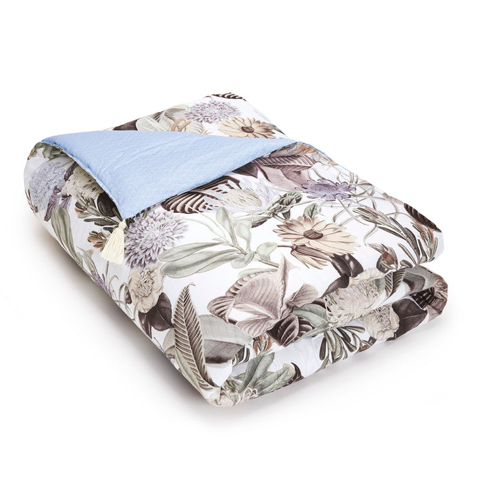 cxl by christian lacroix Édredon avec glands satin de coton - Garden Bleu clair