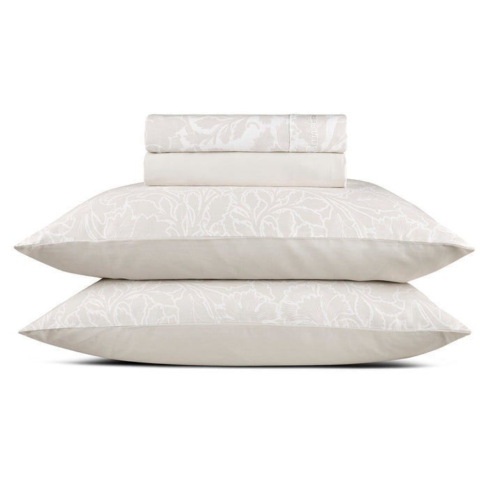 cxl by christian lacroix Ensemble de draps : drap-housse drap plat taie(s) d'oreiller en satin de coton - dessin Araabesque Taupe