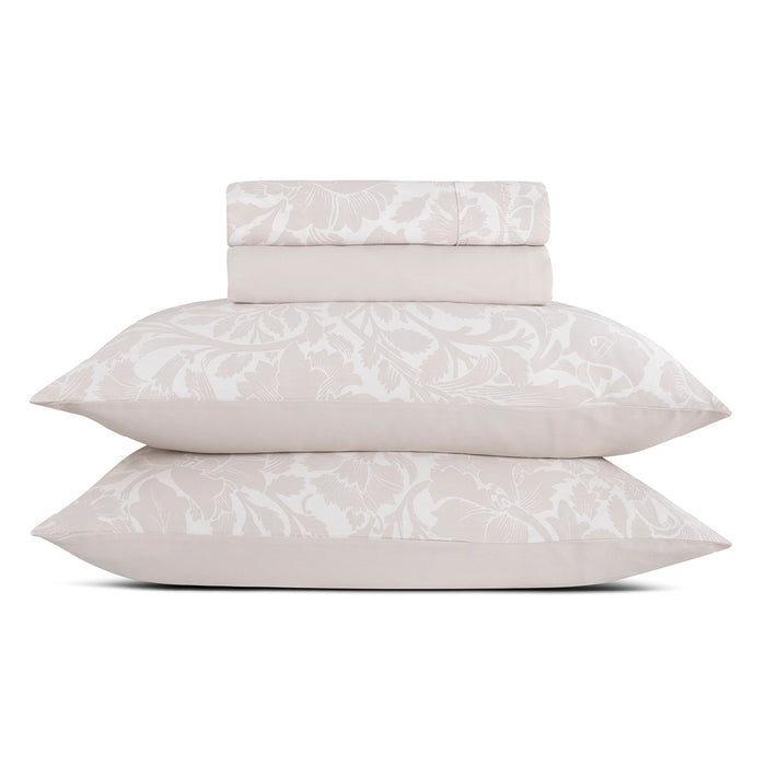 cxl by christian lacroix Ensemble de draps : drap-housse drap plat taie(s) d'oreiller en satin de coton - dessin Arabesque Taupe