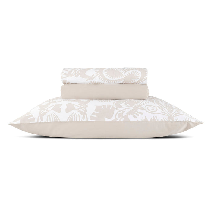 Cxl By Christian Lacroix Ensemble De Draps : Drap-housse Drap Plat Taie(s) D'oreiller En Satin De Coton - Dessin Love Stories Taupe