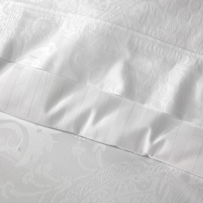 Cxl By Christian Lacroix Housse De Couette Satin De Coton - Tissé Jacquard Arles Blanc