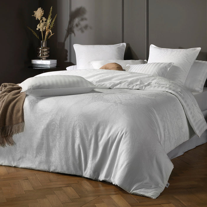 cxl by christian lacroix Housse de couette satin de coton - tissé Jacquard Arles blanc