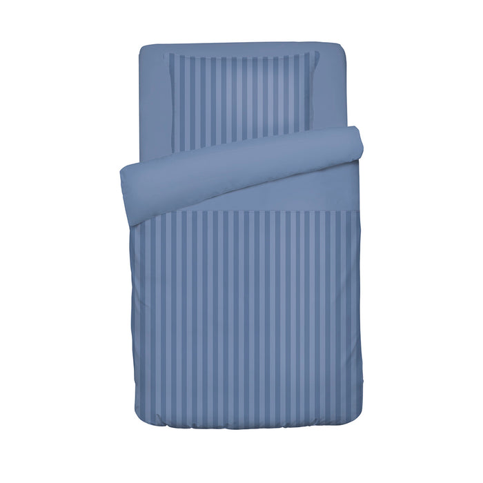 Cxl By Christian Lacroix Housse De Couette + Taie D'oreiller Bébé Satin De Coton - Tissé Jacquard - Rayure Bleu