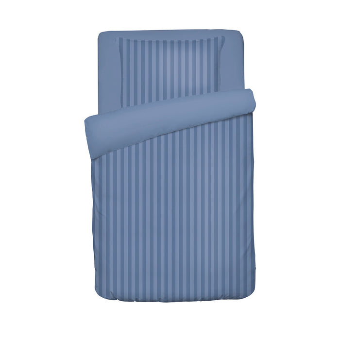 cxl by christian lacroix Housse de couette + taie d'oreiller bébé satin de coton - tissé Jacquard - Rayure Bleu