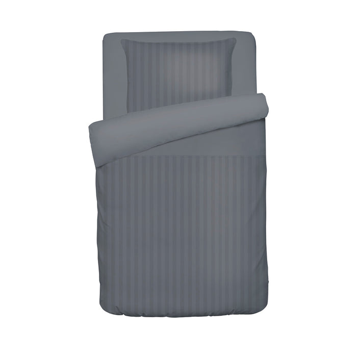 Cxl By Christian Lacroix Housse De Couette + Taie D'oreiller Bébé Satin De Coton - Tissé Jacquard - Rayure Gris Foncé