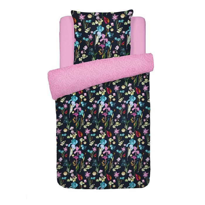 Cxl By Christian Lacroix Housse De Couette + Taie(s) D'oreiller En Satin De Coton - Iris Bleu Foncé