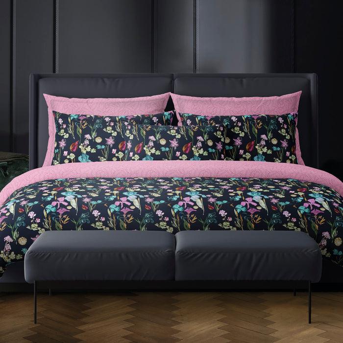 cxl by christian lacroix Housse de couette + taie(s) d'oreiller en satin de coton - Iris Bleu foncé
