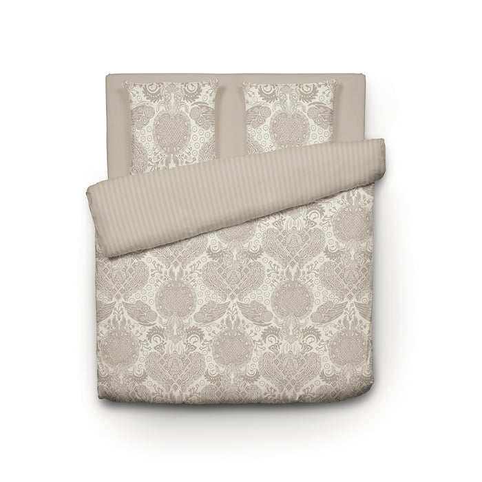 Cxl By Christian Lacroix Housse De Couette + Taie(s) D'oreiller Satin De Coton - Arles Taupe