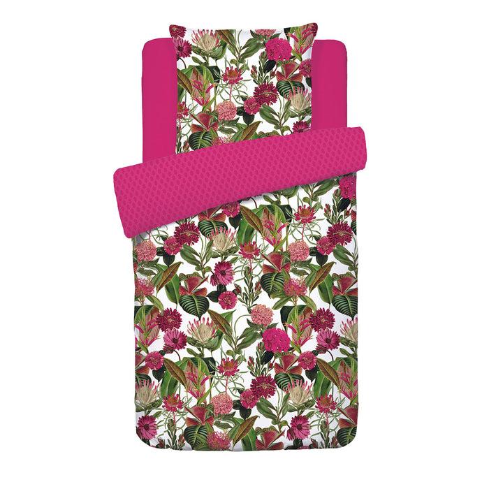 Cxl By Christian Lacroix Housse De Couette + Taie(s) D'oreiller Satin De Coton - Garden Fuchsia