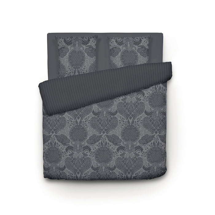 Cxl By Christian Lacroix Housse De Couette + Taie(s) D'oreiller Satin De Coton - Arles Gris Foncé