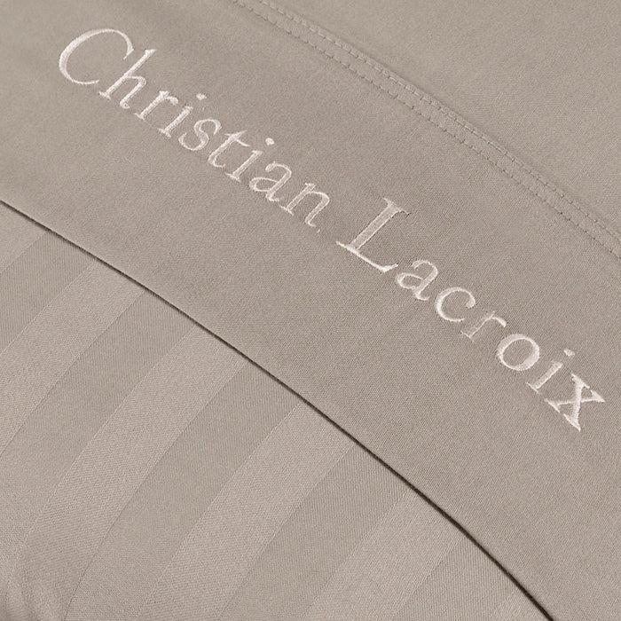 Cxl By Christian Lacroix Housse De Couette + Taie(s) D'oreiller Satin De Coton - Rayure Tissé Taupe