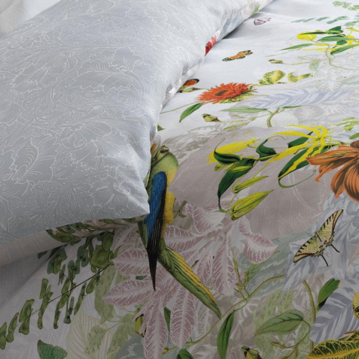 Cxl By Christian Lacroix Housse De Couette + Taie(s) D'oreiller Satin De Coton - Jardin D'hiver Gris Perle