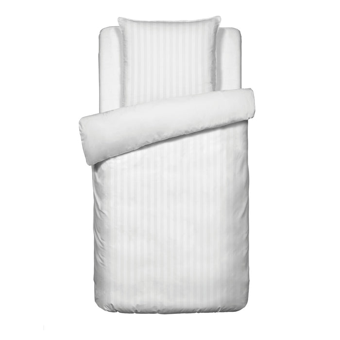 Cxl By Christian Lacroix Housse De Couette + Taie(s) D'oreiller Satin De Coton - Rayure Tissé Blanc