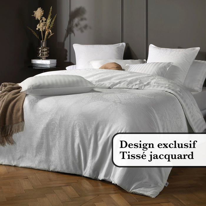 Cxl By Christian Lacroix Housse De Couette + Taie(s) D'oreiller Satin De Coton - Arles Blanc