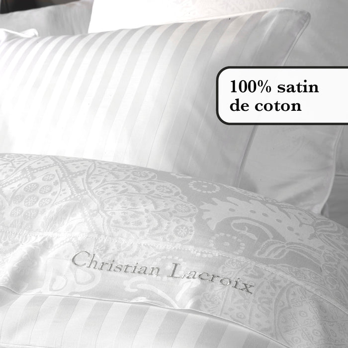 Cxl By Christian Lacroix Housse De Couette + Taie(s) D'oreiller Satin De Coton - Arles Blanc