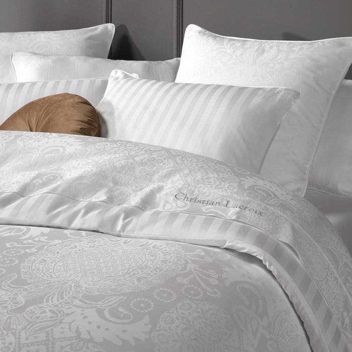 cxl by christian lacroix Housse de couette + taie(s) d'oreiller satin de coton - Arles blanc