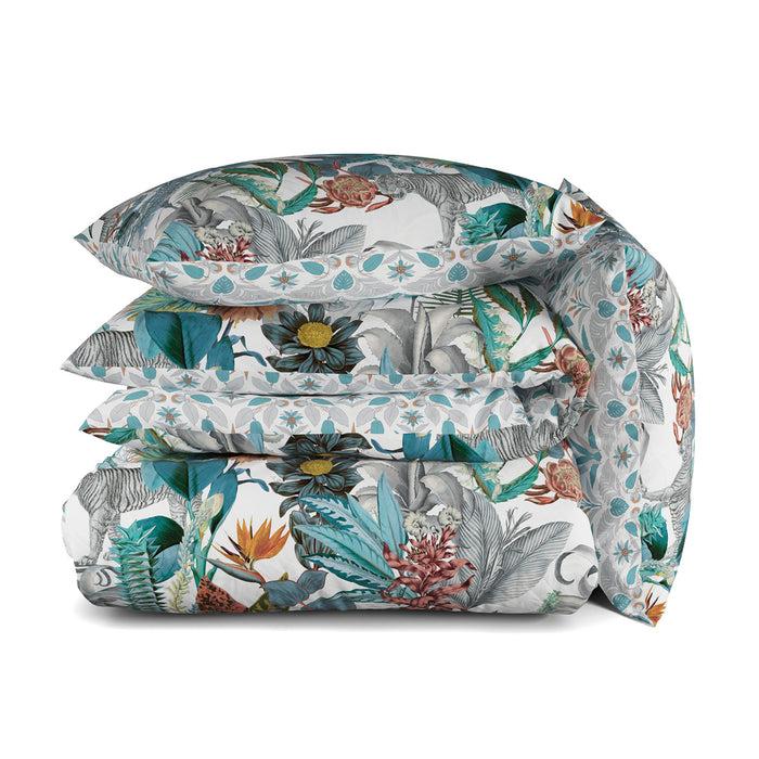 Cxl By Christian Lacroix Housse De Couette + Taie(s) D'oreiller Satin De Coton -Zanzibar Blanc