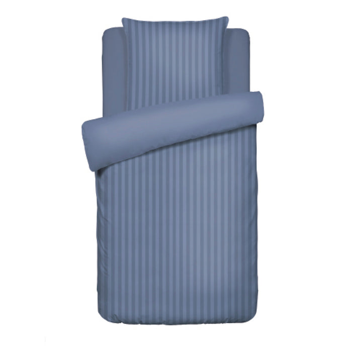 Cxl By Christian Lacroix Housse De Couette + Taie(s) D'oreiller Satin De Coton - Rayure Tissé Bleu