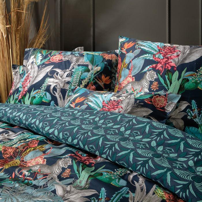 Cxl By Christian Lacroix Housse De Couette + Taie(s) D'oreiller Satin De Coton - Zanzibar Bleu