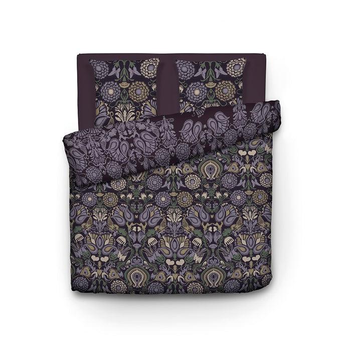 Cxl By Christian Lacroix Housse De Couette + Taie(s) D'oreiller Satin De Coton - Love Stories Prune