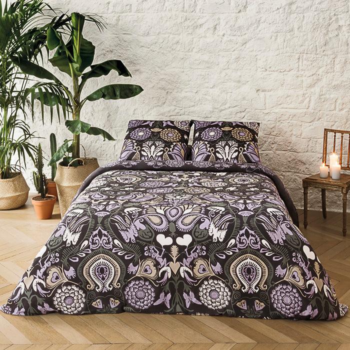 cxl by christian lacroix Housse de couette + taie(s) d'oreiller satin de coton - Love Stories prune