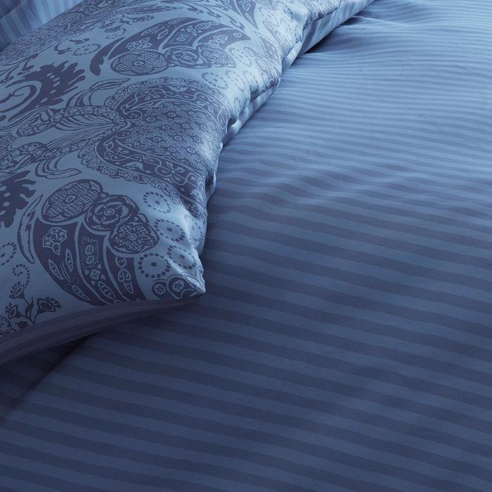 Cxl By Christian Lacroix Housse De Couette + Taie(s) D'oreiller Satin De Coton - Arles Bleu Rayé