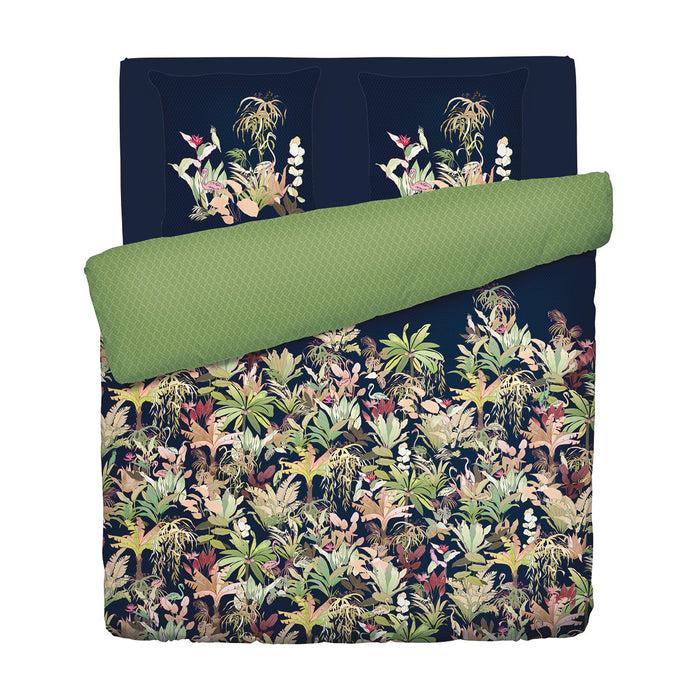 Cxl By Christian Lacroix Housse De Couette + Taie(s) D'oreiller Satin De Coton - Miami Bleu Foncé