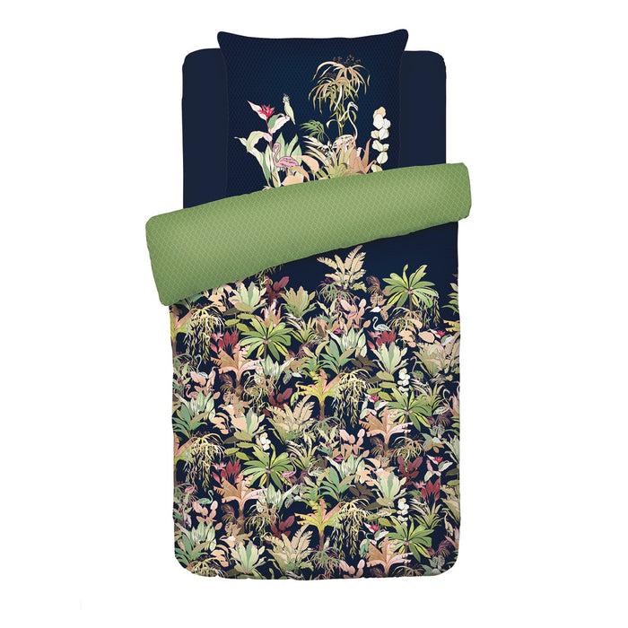 Cxl By Christian Lacroix Housse De Couette + Taie(s) D'oreiller Satin De Coton - Miami Bleu Foncé