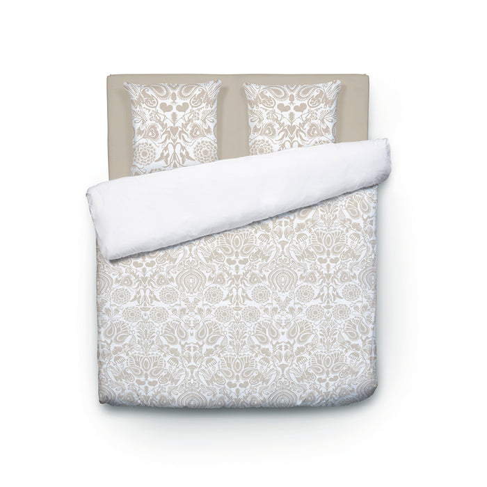 Cxl By Christian Lacroix Housse De Couette + Taie(s) D'oreiller Satin De Coton - Love Stories Taupe