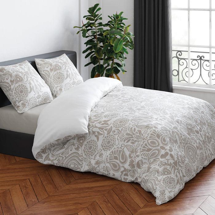 cxl by christian lacroix Housse de couette + taie(s) d'oreiller satin de coton - Love stories Taupe