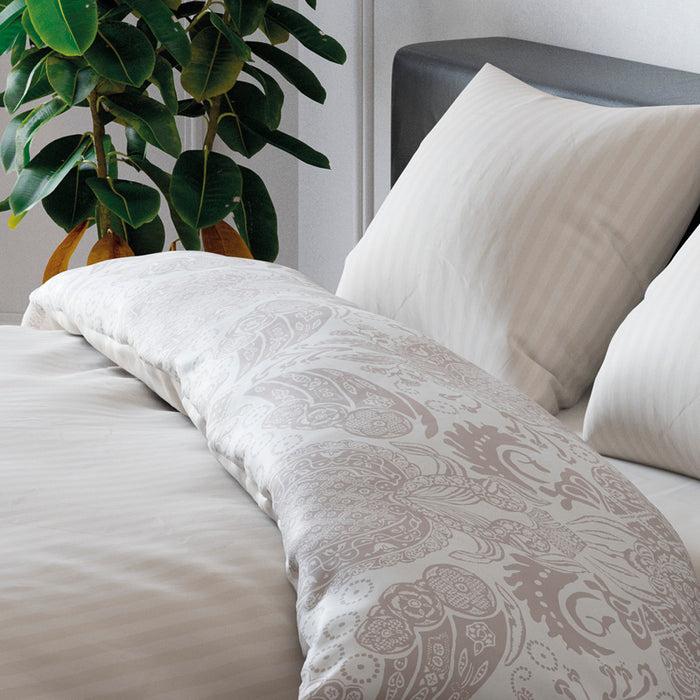 Cxl By Christian Lacroix Housse De Couette + Taie(s) D'oreiller Satin De Coton - Arles Taupe Rayé