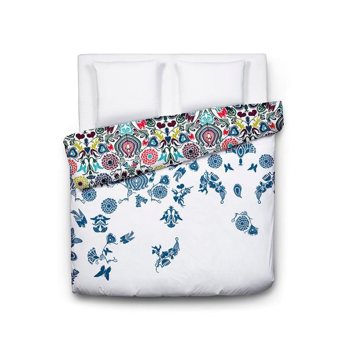 Cxl By Christian Lacroix Housse De Couette + Taie(s) D'oreiller Satin De Coton - Love Stories Multicolor Bleu