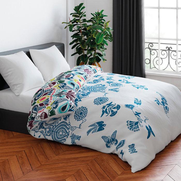 cxl by christian lacroix Housse de couette + taie(s) d'oreiller satin de coton - Love stories multicolor bleu