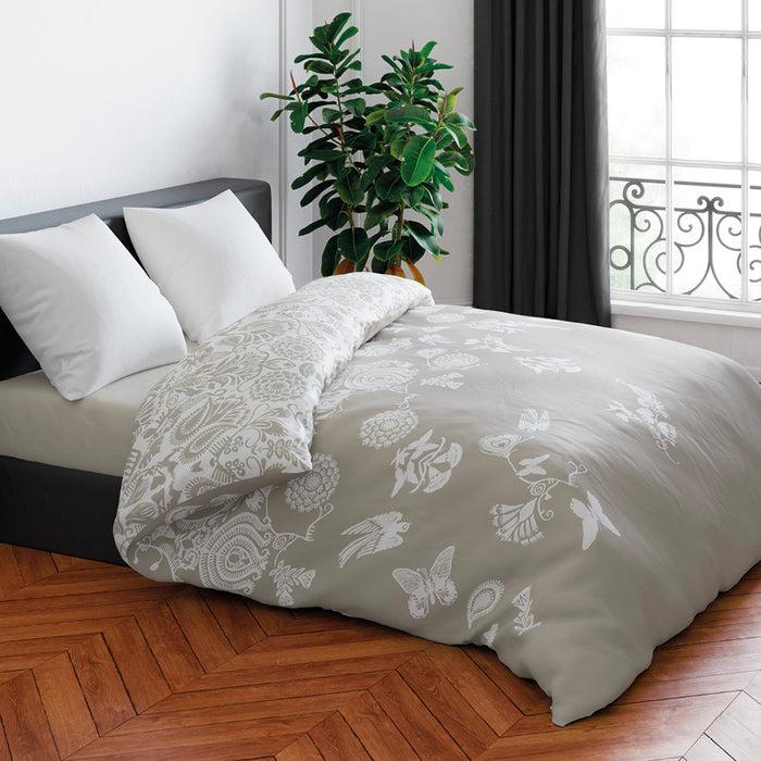 cxl by christian lacroix Housse de couette + taie(s) d'oreiller satin de coton - Love stories taupe clair