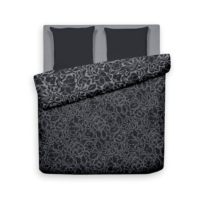 Cxl By Christian Lacroix Housse De Couette + Taie(s) D'oreiller Satin De Coton - Arabesque Noir