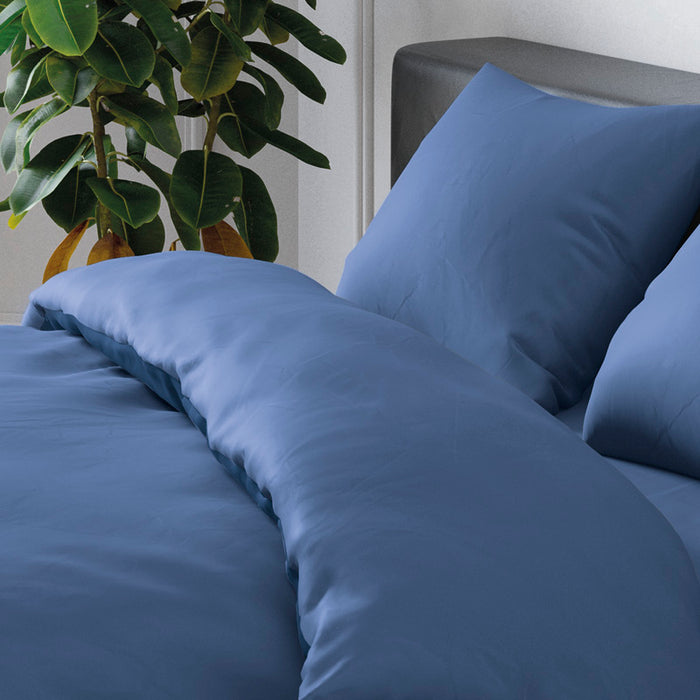 Cxl By Christian Lacroix Housse De Couette + Taie(s) Satin De Coton - Bleu