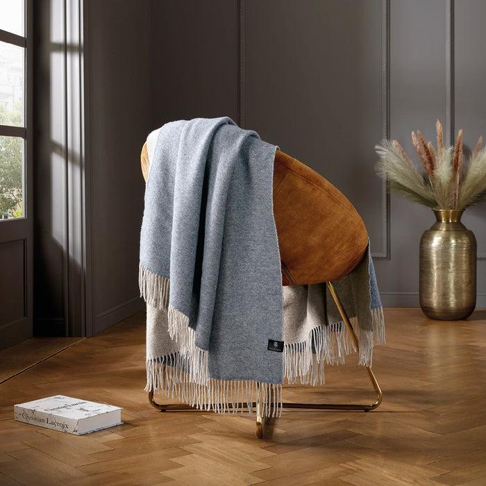 Cxl By Christian Lacroix Plaid Tissé 130 X 180 - Bleu Clair / Marron Clair