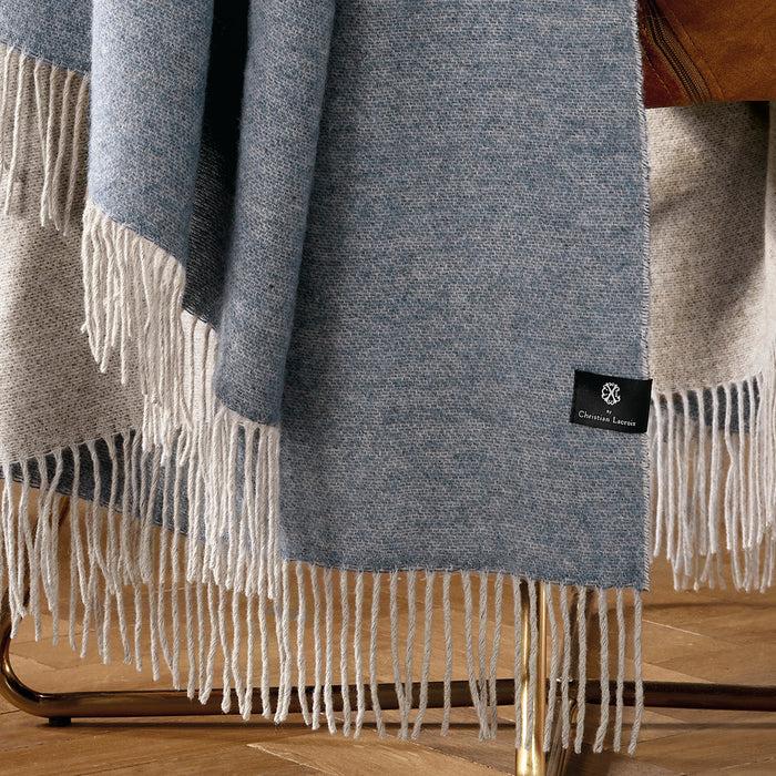 Cxl By Christian Lacroix Plaid Tissé 130 X 180 - Bleu Clair / Marron Clair