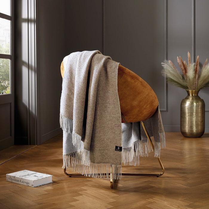 Cxl By Christian Lacroix Plaid Tissé 130 X 180 Cm - Marron Foncé / Gris Clair