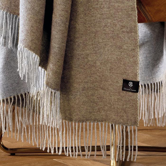 Cxl By Christian Lacroix Plaid Tissé 130 X 180 Cm - Marron Foncé / Gris Clair