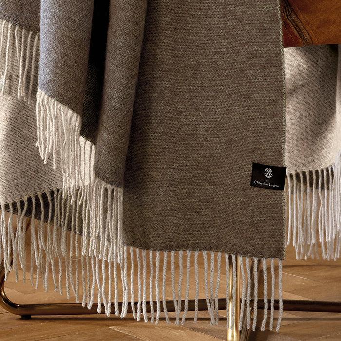 Cxl By Christian Lacroix Plaid Tissé 130 X 180 Cm - Marron Foncé / Marron Clair