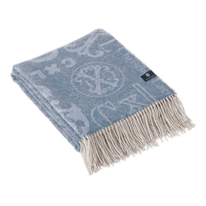 Cxl By Christian Lacroix Plaid Tissé - Signature Bleu : 130 X 180 Cm