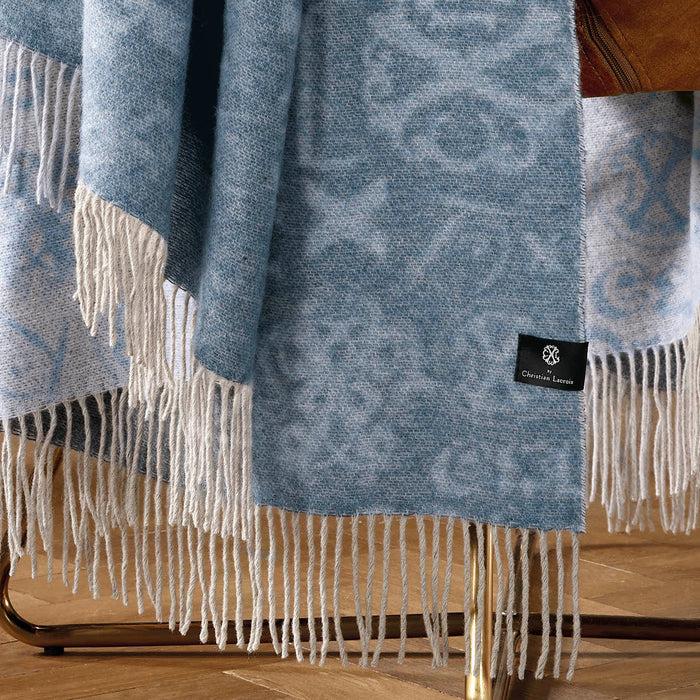 Cxl By Christian Lacroix Plaid Tissé - Signature Bleu : 130 X 180 Cm