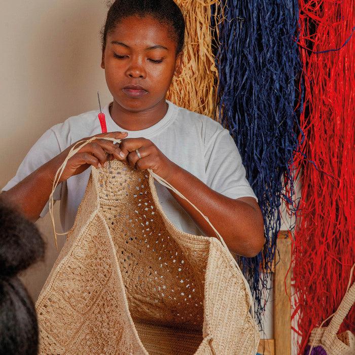 Cxl By Christian Lacroix Sac à Main Hony En Raphia Confactionné à La Main