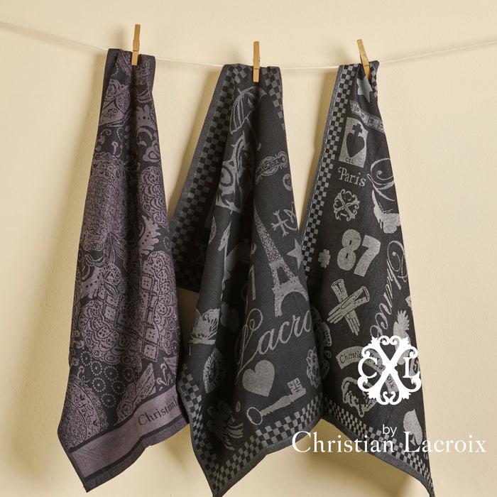 Cxl By Christian Lacroix SET DE 2 TORCHONS PREMIERE - Noir / Blanc